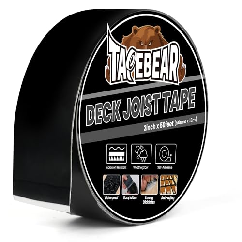 TAPEBEAR Butylband Dichtungsband Wasserdichtes 50mm×15m, Dach Reparaturband Butyl Klebeband Selbstklebend Bitumenband Korrosionsschutz für Holzbalken und Balken von TAPEBEAR