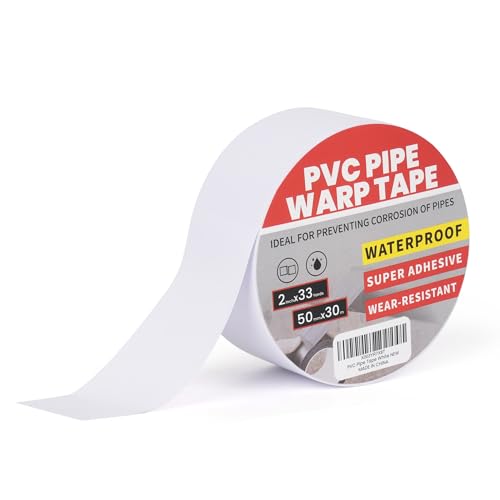 TAPEBEAR Isolierband Weiß Abdichtungsband Dichtband selbstklebend PVC Rohr SchutzhüLle WickelbäNder Anti-Korrosions-Klebeband Wasserdichtes Korrosionsschutz, 50mm x 30m von TAPEBEAR