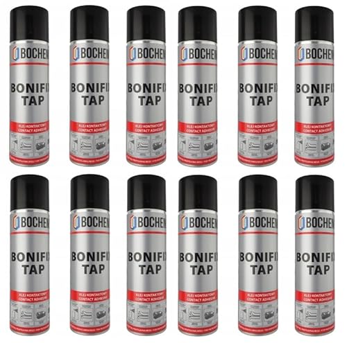 12 X TAPHICEROS Filz Sprühkleber Klebstoff Universal Adhesives Stark Flexible Verbidung | Schnell Haftend und Verdunstung | Leichte Verarbeitung Präzises Auftragen | Enthält kein DCM | 500ml (12) von TAPHICEROS