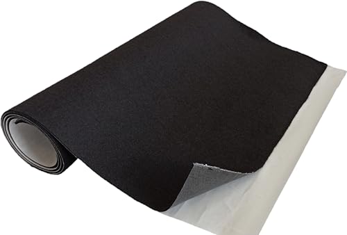 TAPHICEROS Selbstklebend Filzstoff Nadelfilz Superflex | Bespannstoff aus Filz | Meterware | Innenraumverkleidung Bezugsstoff Bastefilz für DIY Auto Box Liner | Schwarz, 1000cm x 150cm von TAPHICEROS