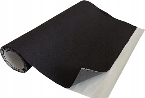 TAPHICEROS Selbstklebend Filzstoff,Schwarz, 100cm x 150cm,Nadelfilz Superflex,Bespannstoff aus Filz,Meterware,Innenraumverkleidung Bezugsstoff Bastefilz für DIY Auto Box Liner von TAPHICEROS