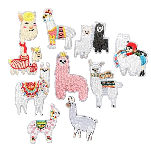 Alpaka bügelflicken kinder 9 pcs bügelbilder für textilien patches zum aufbügeln alpaka deko patch zum aufbügeln alpaka geschenk aufnäher kinder bügelbilder kinder schleich lama alpaka patches von TARIFA UNITED