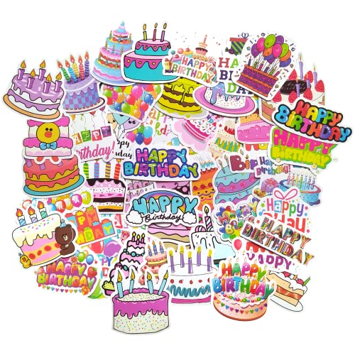 Aufkleber Geburtstag sticker Happy Birthday vinyl aufkleber scrapbook stickers geschenk sticker geburtstagskuchen wasserdichte aufkleber für kinder teens party von TARIFA UNITED