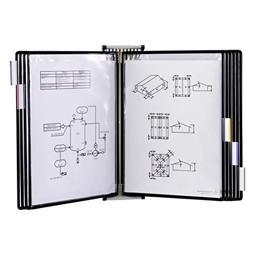 Tarifold 414101 - Tarifold Wandsichttafel für Dokumente aus Metall, Drehzapfensichttafeln, Dokumentenpräsentation, 10 A4-Taschen Blau von Djois