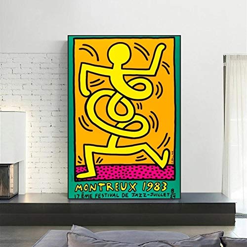 TARIZPPG Neue Malen Nach Zahlen Für Erwachsene Kinder - Berühmte Pop Street Art Von Keith Haring Abstrakte Graffiti-Kunst - DIY Digitales Malen Nach Zahlen Kits Auf Leinwand 40×50Cm von TARIZPPG