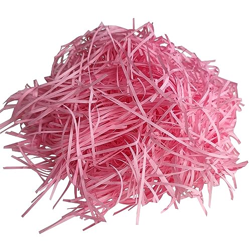 200g Raffiabast, Füllmaterial Geschenk, Füllmaterial Für Pakete,Geschreddertes Papier Für Geschenkbox,Festival Geschenk Dekoration Verpackung -Rosa von TASHELLS