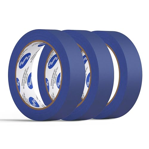 FOLTAPE Blaues Malerband (30mm x 50 m) Malerkrepp - 3x Blue Painters Tape für Präzision Kreppband Abklebeband Maler Masking Tape Hochleistungs Maler Klebeband Einfache Anwendung & Entfernung von TAŚMY FOLIE NARZĘDZIA FOLTAPE