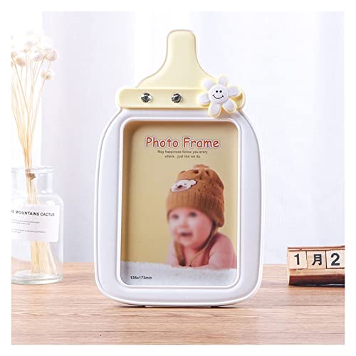 TATOS Phoframe 5x7 Kinderfoto-Rahmen kreativer Milchflaschen Fotorahmen mit hochauflösendem Glas for Wand- oder Tischplattenbildbilder Bilderrahmen(Beige) von TATOS