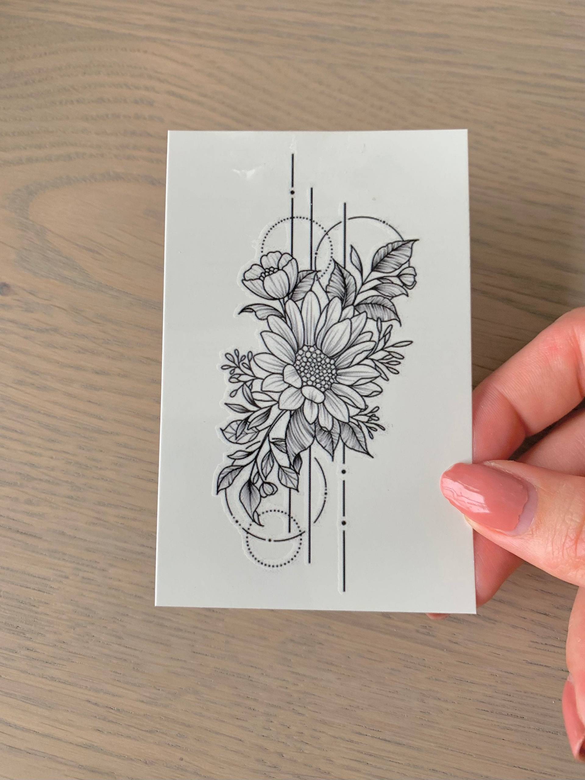 Sonnenblumenkunst | 2Er-Set - Temporäres Tattoo von TATTOODAY