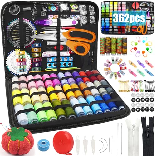 TAVADA 362pcs Nähset,Nähzubehör Set,Sewing Kit,41 Spulen Garn,Premium Großformat Nähset,Nähzeug für Zuhause mit Tragetasche für Anfänger,Reisen,Camping und Familien von TAVADA