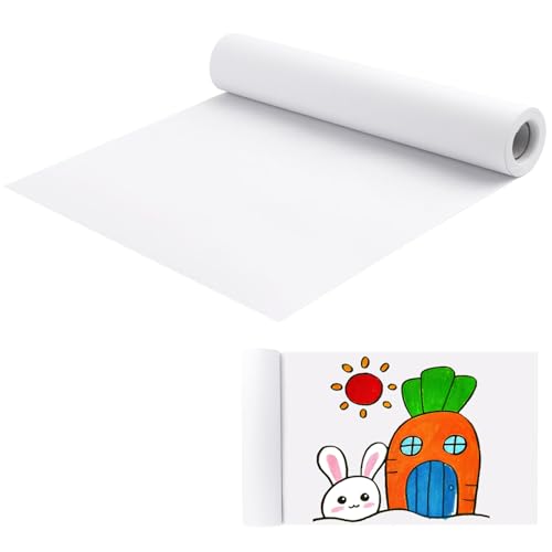 Papierrolle Malen Kinde，Zeichenpapier rolle Weiße papierrolle Handwerk malpapier Skizze malerei papier，für Zeichnungen, Flipchart-Papier, Pauspapier (30 * 15 cm) von TAXIFANW