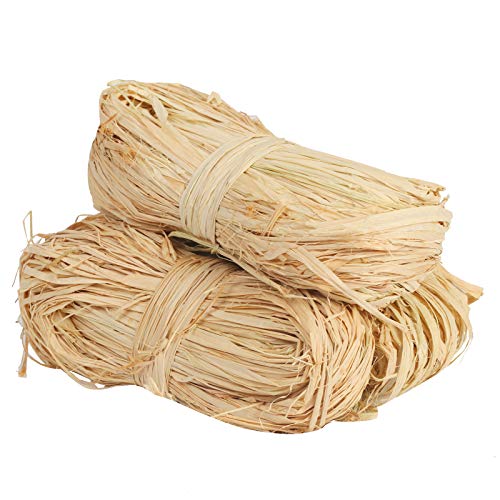 TAZEMAT 150g Raffia Bast Naturbast Natur Raffiabast Bindebast Florbast Naturbast zum Basteln und Dekoration von Geschenkbox Blumenstrauß Gemüse für Floristen Garten Hochzeit 3 x 50g… von TAZEMAT