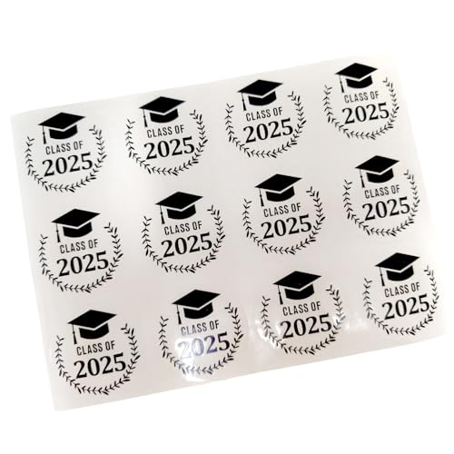 120Pcs Gold Foil Graduation Hat Sticker 40mm Adhesive PET Sticker Water Resistant Sealing Label For Seal Envelope Card von TAZIZI