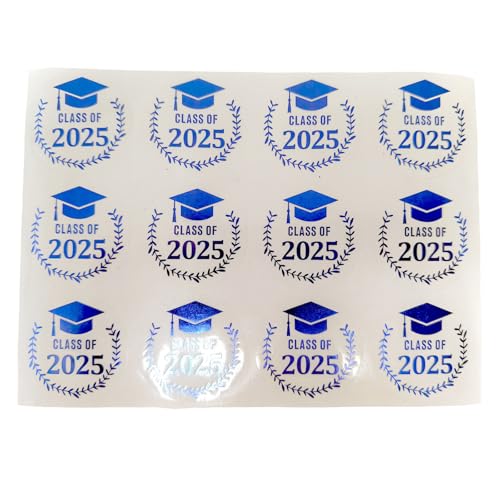 120Pcs Gold Foil Graduation Hat Sticker 40mm Adhesive PET Sticker Water Resistant Sealing Label For Seal Envelope Card von TAZIZI