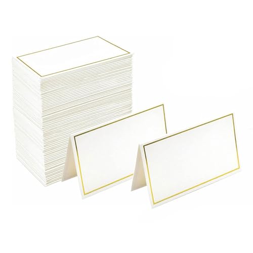TAZIZI Packung 50 Eleganten Tischkarten Goldrand Namenskarten Hochzeiten Bankette Abendessen Partys Festivals von TAZIZI