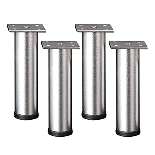 TAuyuGCT Möbelbeine aus Holz, 4-teiliges Sofabein aus Aluminiumlegierung, verstellbare Möbelbeine, Möbelstützfüße, Ersatzbein for Couch, Stuhl, Schrank, Tisch(Silver,12cm) von TAuyuGCT