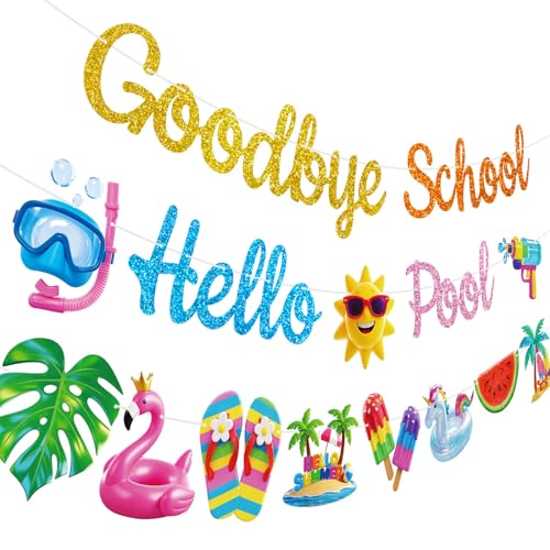 Party-Banner mit Aufschrift "Goodbye School", 3 Stück, "Happy Birthday", Banner für Jungen und Mädchen, Motto Babyparty, Geburtstagsparty Party-Banner mit Aufschrift "Goodbye School", 3 Stück, "Happy Birthday", Banner für Jungen und Mädchen, Motto Babyparty, Geburtstagsparty von TBEEJ