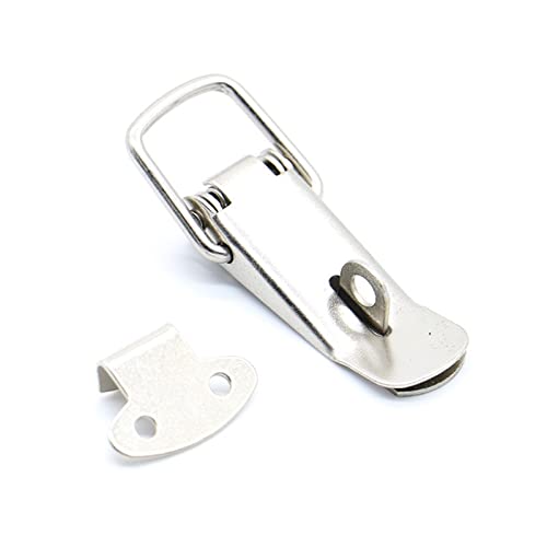 TBEWVONQ Haspenclip, 2 Stück, für Schrankkästen, Federverschluss, Knebelverschluss, Haspe aus Edelstahl 304, für Schiebetüren, Fensterschränke (107 mm) von TBEWVONQ