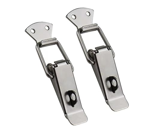 TBEWVONQ Haspenclip, 2 Stück Mini-Federschnallenriegel, Eisen-Nickel-Knebelverschluss, für Gepäck, Holzkoffer, Werkzeugkasten (118 mm) von TBEWVONQ