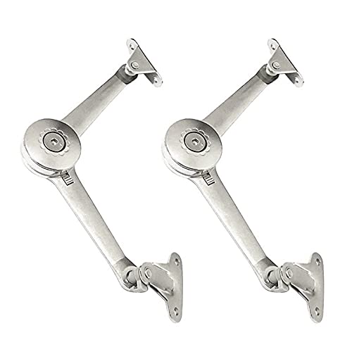 TBEWVONQ Scharnier, Stützscharnier in Satin-Nickel, Deckelfeststeller mit Soft-Close, Spielzeugkistenscharnier, Stützscharnier für Klappdeckel von Schränken, Schrankscharniere von TBEWVONQ