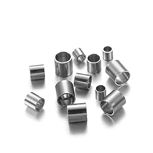 150Pcs/lot Stainless steel Round Stopper Spacer Crimp Tube Beads Wire Connectors For DIY Jewelry Making Accessories Supplies(Stainless steel,1.5mm) von TBMRSKKN