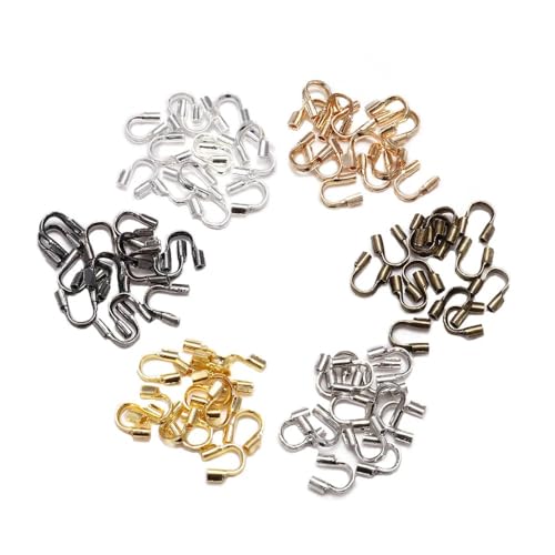 30-100pcs 4.5x4mm Wire Protectors Wire Guard Protectors loops U Shape Accessories Clasps Connector For Jewelry Making(Antique Bronze) von TBMRSKKN