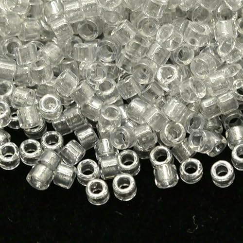 1,6 mm Perlen, farblich gefütterte Kristall-Rocailles-Perlen, Delica-Glas, japanische Perlen zur Schmuckherstellung, Armband-DIY-DB271-1,6 mm, 2000 Stück von TBSKUY