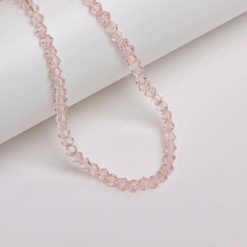 1 Strang 4,0 mm Glas-Doppelkegel-Kristall, tschechische Rocailles-Perlen, DIY-Zubehör, lose Perlen zur Schmuckherstellung, ca. 80–90 Stück, Großhandels-Rosa von TBSKUY