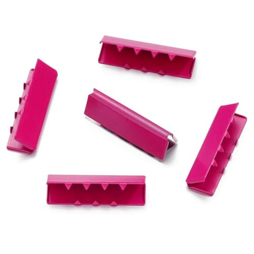 10 Stück bunte Quetschperlen, Hohlverschlüsse, Kordel-Endkappen, Schnurband, Lederclip, Faltverbinder für DIY-Schmuckzubehör, Rosarot, 8,5 x 25 mm 10 Stück bunte Quetschperlen, Hohlverschlüsse, Kordel-Endkappen, Schnurband, Lederclip, Faltverbinder für DIY-Schmuckzubehör, Rosarot, 8,5 x 25 mm von TBSKUY