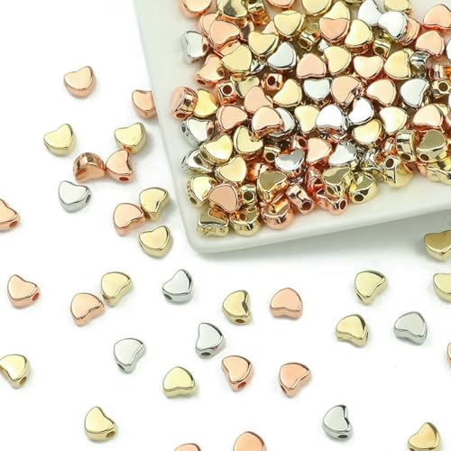 100–400 Stück goldfarbene Perlen, 4,0 mm, 6 mm, CCB, Würfel, Krone, Herz, Anhänger, Stern, Abstandshalter, lose Perlen für die Herstellung von Liebesschmuck, Armbänder, DIY, S-Love, 6 mm, gemischt, 100–400 Stück goldfarbene Perlen, 4,0 mm, 6 mm, CCB, Würfel, Krone, Herz, Anhänger, Stern, Abstandshalter, lose Perlen für die Herstellung von Liebesschmuck, Armbänder, DIY, S-Love, 6 mm, gemischt, von TBSKUY