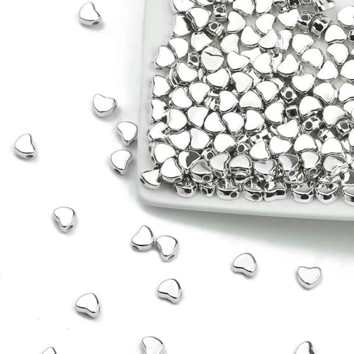 100–400 Stück goldfarbene Perlen, 4,0 mm, 6 mm, CCB, Würfel, Krone, Herz, Anhänger, Stern, Abstandshalter, lose Perlen für die Herstellung von Liebesschmuck, Armbänder, DIY, S-Love, 6 mm, Weiß K-40 100–400 Stück goldfarbene Perlen, 4,0 mm, 6 mm, CCB, Würfel, Krone, Herz, Anhänger, Stern, Abstandshalter, lose Perlen für die Herstellung von Liebesschmuck, Armbänder, DIY, S-Love, 6 mm, Weiß K-40 von TBSKUY