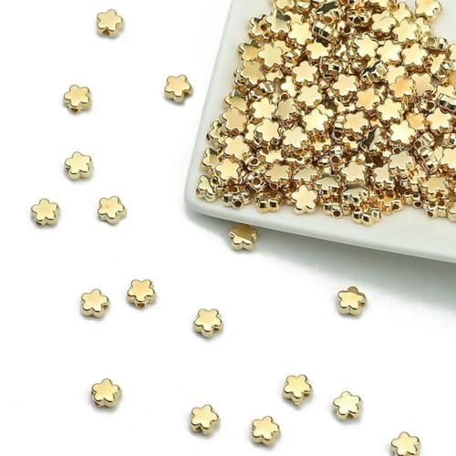100–400 Stück goldfarbene Perlen 4,0 mm 6 mm CCB Würfel Krone Herz Anhänger Stern Spacer Lose Perlen für Liebesschmuck Herstellung von Armbändern DIY S-Blume 6 mm KC-400 Stück 100–400 Stück goldfarbene Perlen 4,0 mm 6 mm CCB Würfel Krone Herz Anhänger Stern Spacer Lose Perlen für Liebesschmuck Herstellung von Armbändern DIY S-Blume 6 mm KC-400 Stück von TBSKUY