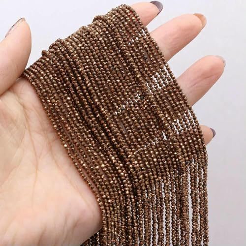 2 Stück Naturstein-Perlen, glänzend, goldfarben, facettierter Spinell, für die Schmuckherstellung, DIY-Halsketten, Armbandzubehör, 14 Zoll, C-2 mm 2 Stück Naturstein-Perlen, glänzend, goldfarben, facettierter Spinell, für die Schmuckherstellung, DIY-Halsketten, Armbandzubehör, 14 Zoll, C-2 mm von TBSKUY