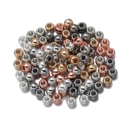 20–100 Stück 4 6 8 10 12 mm CCB runde Perlen goldfarben großes Loch Abstandskugelperlen für DIY-Schmuckarmband-Halskettenherstellung Großhandel-gemischt-5 mm Loch 2,4,0 mm 100 Stück von TBSKUY