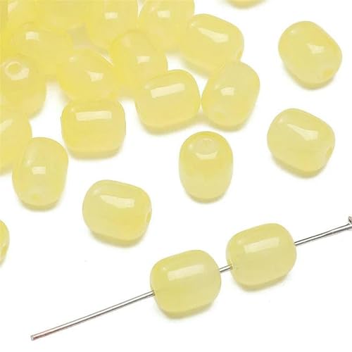 20 Stück 8 x 10 mm Glasperle mit geradem Loch, lose Abstandsperlen für Armbänder, Halsketten, Ohrringe, DIY-Schmuckherstellung, Zubehör, Gelb 20 Stück 8 x 10 mm Glasperle mit geradem Loch, lose Abstandsperlen für Armbänder, Halsketten, Ohrringe, DIY-Schmuckherstellung, Zubehör, Gelb von TBSKUY
