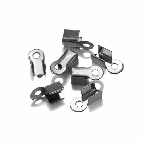 200 Stück/Los Cove-Verschlüsse, Kordel-Endkappen, Schnurband, Lederclip, Spitze, Falte, Quetschperlen-Verbinder für Schmuckherstellung, DIY-Zubehör, GunBlack, 4 x 11 mm 200 Stück/Los Cove-Verschlüsse, Kordel-Endkappen, Schnurband, Lederclip, Spitze, Falte, Quetschperlen-Verbinder für Schmuckherstellung, DIY-Zubehör, GunBlack, 4 x 11 mm von TBSKUY