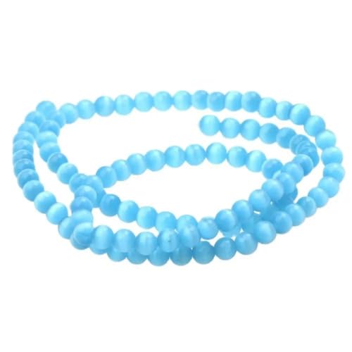 4/6/8/10/12MM Neue 5AAA+ Opal Natürliche Katzenaugenperlen blaue Farbe zur Schmuckherstellung für die Schmuckherstellung von Armbändern und Halsketten-MYS-005-12mm 30Stk von TBSKUY