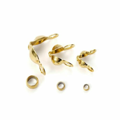 50 Sets Edelstahl Goldfarbener Verbindungsverschluss Quetschperlen für DIY-Armbänder, Halsketten, Ketten, Schmuckherstellungszubehör-Gold-50Sets 3,2 x 3,0 mm 50 Sets Edelstahl Goldfarbener Verbindungsverschluss Quetschperlen für DIY-Armbänder, Halsketten, Ketten, Schmuckherstellungszubehör-Gold-50Sets 3,2 x 3,0 mm von TBSKUY