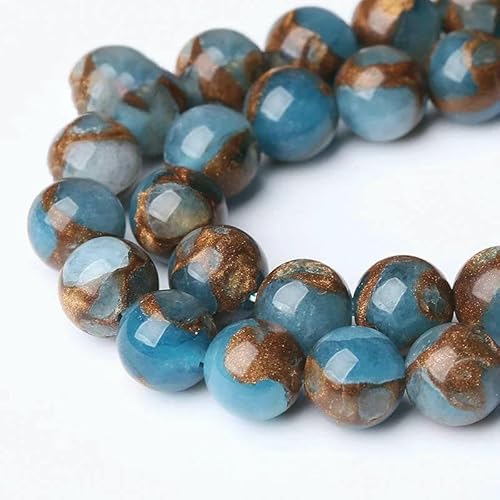 5A Qualität Naturstein Blaue Tigerauge Perlen Runde lose Perlen 6 8 10 12 mm für Schmuckherstellung DIY Bettelarmband 15"-Cloisonne-10 mm 36 bis 38 Stück von TBSKUY