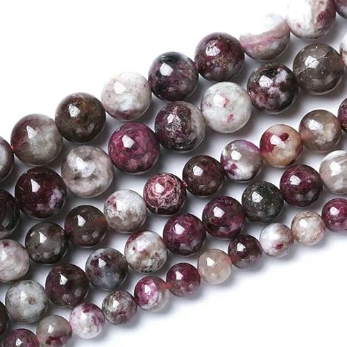 5A Qualität Naturstein Blaue Tigerauge Perlen Runde lose Perlen 6 8 10 12 mm für Schmuckherstellung DIY Bettelarmband 15"-Turmalin-10 mm 36 bis 38 Stück von TBSKUY