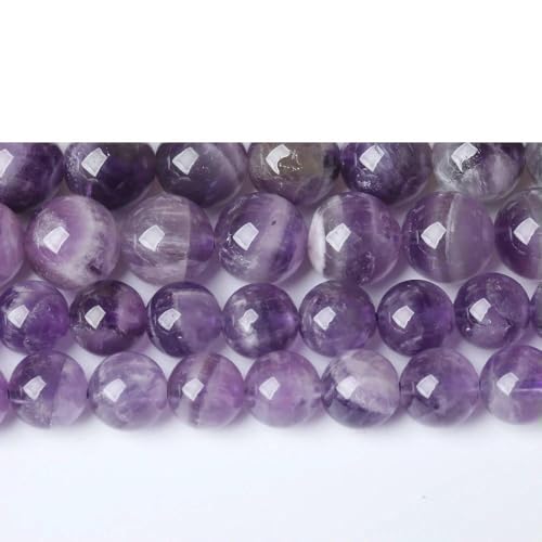 Naturstein, AAAAA-Qualität, blaue Tigerauge-Achatperlen, runde lose Perlen, 15 Zoll, 4 6 8 10 12 14 mm, wählbare Größe zur Schmuckherstellung, Amethyste, 12 mm, 32 Stück Pe von TBSKUY