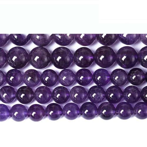 Naturstein, blaue Tigerauge-Achatperlen, runde lose Perlen, 15 Zoll, 4 6 8 10 12 14 mm, wählbare Größe zur Schmuckherstellung, brasilianische Amethyste, 10 mm, 38 Stück Perlen von TBSKUY