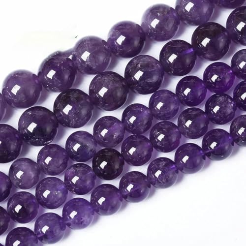 Naturstein-Perlen, blaue Tigerauge, rund, lose Perlen, 6 8 10 12 mm, zur Schmuckherstellung, DIY-Charm-Armband, 15 Zoll, Großhandels-Amethyst-14,0 mm, 27 bis 28 Stück von TBSKUY