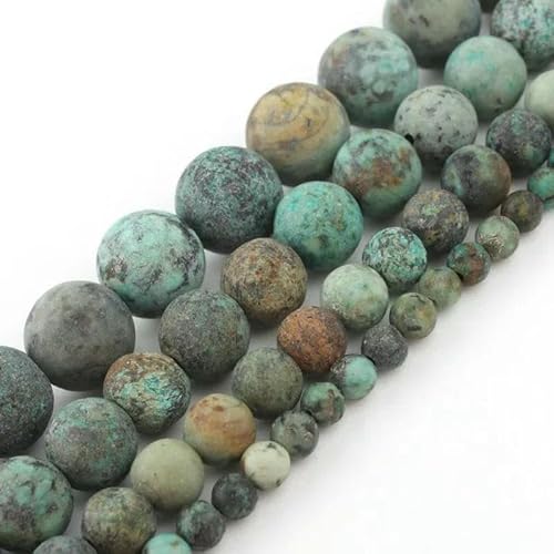 Natursteine, grüne Achat-, Jade-, Jaspis- und Tigerauge-Perlen, rund, lose Schmuckperlen zur Herstellung von Armbändern, DIY-Zubehör, 15 Zoll, afrikanisches Türkis, 12 mm, ca. 30 Stück von TBSKUY