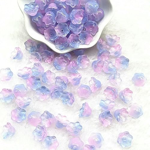 Neue 20 teile/los 7X12mm Bunte Glockenblume Lampwork Perlen Kappen Glas Spacer Perlen für Schmuck Machen DIY Armbänder Haarnadel-14 von TBSKUY