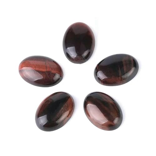 Rote Tigerauge-Cabochon-Perlen aus Naturstein für selbstgemachten Schmuck, modische Ringe, Accessoires, Kuppelperle, handgefertigtes Material, 1 Stück – 22 x 30 mm von TBSKUY