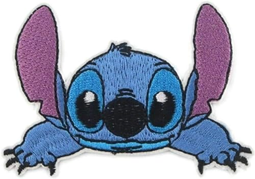 Stitch Cute Cartoon Character Face 3 1/4 Inches Wide Embroidered Patch von TCB Creations