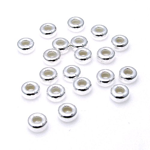 40 pcs 925 Sterling Silber 3,5 mm rund nahtlos Rondelle Spacer Bead Abstandhalter von TCC Sourcing