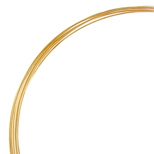 TCC Sourcing Feiner Faden, 14 Karat Gold, gefüllt, rund, 28 Gauge, 0,3 mm, halb hart, Gelbgold, 1,5 m von TCC Sourcing