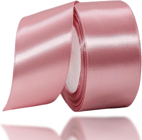 Braunes Band 40 mm zum Verpacken von Geschenken, 22 m, braunes Satinband, 40 mm breit, Stoffband zum Basteln, Kuchenband, Haarschleife, Polyesterband, Weihnachtsdekoration, Hochzeitsautoband, von TCPENG